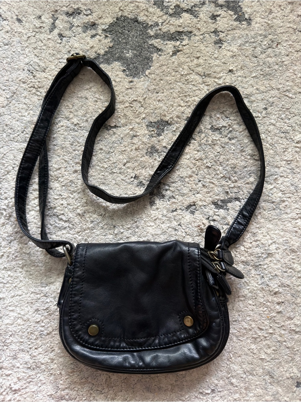 Women's Black Mini Leather Crossbody Bag
